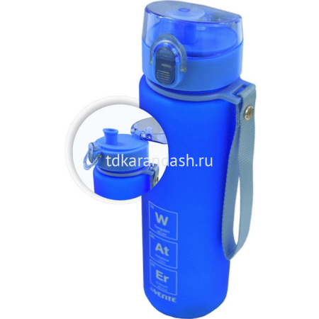 Бутылка для воды 560мл "Water" 6,5х6,5х30см с диффузором, пластик, синяя 8090942