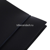 Тетрадь на кольцах А5 120л клетка "Velvet. Черная" пластиковая обложка на резинке 081582 от магазина "Карандаш"