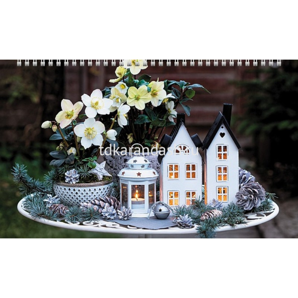 Календарь квартальный 2026 "Уютный сад" 320х840мм настенный трехблочный, с бегунком 5 постеров от магазина "Карандаш"