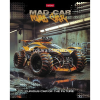 Тетрадь А5 48л клетка "Mad car" на скобе, пластиковая обложка, 5 дизайнов 089963 от магазина "Карандаш"