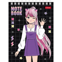 Блокнот А6 40л "Неко. Тян аниме" клетка, на спирали УФ-лак 6 дизайнов 080468 от магазина "Карандаш"