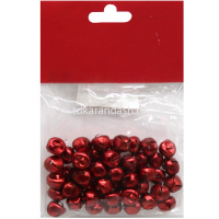 Набор ёлочных украшений "Бубенчики" 1,2см 50шт/уп красные, металл Y10047-24 от магазина "Карандаш"