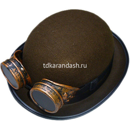 Шляпа цилиндр Стимпанк, с очками Y7201-18