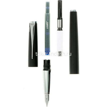 Ручка РП "Lamy Studio 067" M черная, корпус матовая сталь, металл 4000451 от магазина "Карандаш"