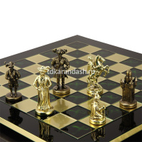 Шахматный набор "Рыцари Средневековья" 44х44см дерево/металл (фигуры золото/бронза) MP-S-12-C-44-GRE от магазина "Карандаш"