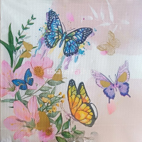 Салфетки "Бабочки" 33х33см 20шт 4 вида Y10991-24 от магазина "Карандаш"
