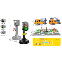 Набор машин "Стройка" пластик 37х20х6см (2 машинки 8см, светофор и камера 16см) LT250089 от магазина "Карандаш"