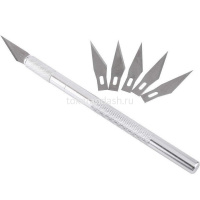 Нож для макетирования 5 сменных лезвий, корпус ассорти Y10776-24 от магазина "Карандаш"