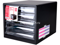 Бокс для документов "Simpli" 27,5х34х26см, 5 выдвижных ящиков, черный E9775 от магазина "Карандаш"