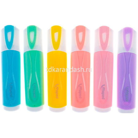 Набор маркеров текстовыделителей "Fluo Pep's Classic" 6шт, клиновидный наконечник, толщина линии 1-5 от магазина "Карандаш"