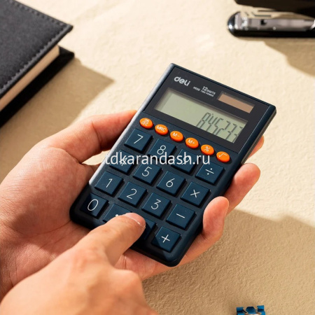 Калькулятор 12 разрядов 112х70х8,5мм синий EM130BLUE от магазина "Карандаш"