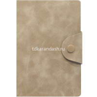 Бизнес-блокнот А6 80л линия, искусственная кожа Soft Touch, цветной срез, на кнопке, 4 цвета от магазина "Карандаш"