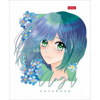 Тетрадь А5 48л клетка "Ангелы аниме" на скобе 3D фольга матовая ламинация 5 дизайнов 079788 от магазина "Карандаш"