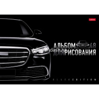 Альбом для рисования А4 48л "Black Edition" на скобе, пластиковая обложка, 5 дизайнов 087323 от магазина "Карандаш"