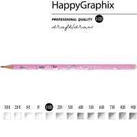 Карандаш чернографитный "Happy Graphix. Единороги" НВ 21-0030/35 от магазина "Карандаш"
