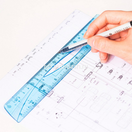 Набор 4 предмета (линейка 20см, транспортир, 2 треугольника) пластик EH12 от магазина "Карандаш"