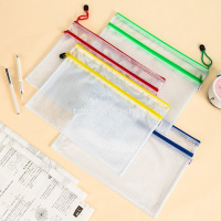 Папка на молнии А4, 2 отделения, пвх 0,23мм, армированная, цвет молнии ассорти 63465 от магазина "Карандаш"