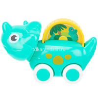 Каталка "Динозаврик" 12х6,5х13см пластик, зеленый ( едет, если покрутить картинку) IT108102 от магазина "Карандаш"