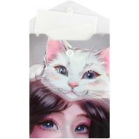 Папка-конверт на кнопке "Кошачьи нежности" 158х114мм вертикальный, полипропилен 0,18мм 69023 от магазина "Карандаш"