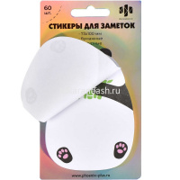 Клейкая закладка бумажная 73х100мм 60л "Панда" белая, фигурная 58556 от магазина "Карандаш"