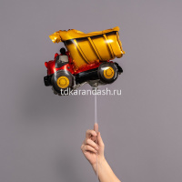 Шар воздушный 33см(13") на палочке "Мини. Самосвал" с клапаном, фольга 190827 от магазина "Карандаш"