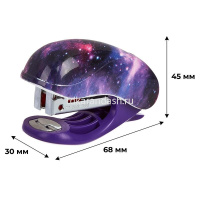 Степлер №24/6,26/6 15л "Cosmic Teens Mini" со скобами, пластик фиолетовый 404040 от магазина "Карандаш"