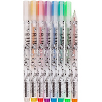 Набор гелевых ручек 8цв 1мм "Sketch&Art. Uni Write. Glitter" чернила с блестками, корпус Soft Touch от магазина "Карандаш"