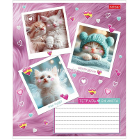 Тетрадь А5 24л клетка "Мяу-статусы" на скобе 5 дизайнов 24Т5В1/091442 от магазина "Карандаш"