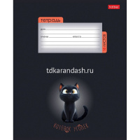 Тетрадь А5 18л клетка "Котенок уголек" на скобе 5 дизайнов 18Т5В1/091435 от магазина "Карандаш"