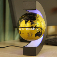Глобус парящий 19,5х19,5см золотистый, на подставке, подсветка, пластик EV-C-4-GLD от магазина "Карандаш"