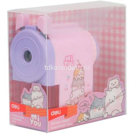 Точилка механическая 1 отв. "MiYou" 92x45x92мм пластик, 3 цвета E0641 от магазина "Карандаш"