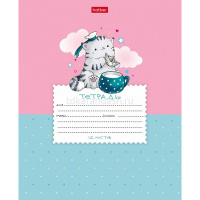 Тетрадь А5 12л косая линия "Приключения кота Пирожка" на скобе 5 дизайнов 12Т5В6/073579 от магазина "Карандаш"