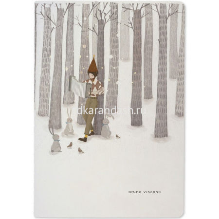 Тетрадь А5 40л клетка "Winter forest" прошитый блок матовая ламинация 7-40-244