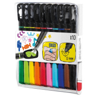 Набор капиллярных ручек 10цв 0,4мм "Graph Pep's Mania" трехгранные с трафаретами, картон 749450 от магазина "Карандаш"