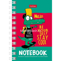 Блокнот А7 40л "Croco Boys" клетка, на спирали, 3 дизайна 076720 от магазина "Карандаш"