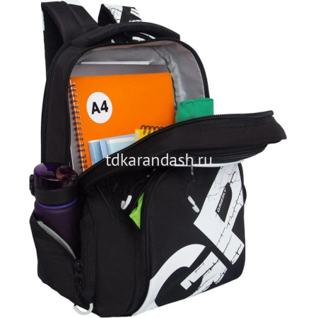 Рюкзак 32х42х22см, 1100гр, 2 отделения, 4 кармана, черный/белый RU-423-14/8 от магазина "Карандаш"