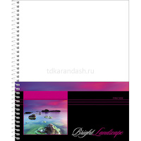 Тетрадь А5 100л клетка "Экзотические ландшафты" на спирали, с карманом 100Ткм5B1сп_03578/036847 от магазина "Карандаш"