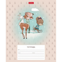 Тетрадь А5 12л узкая линия "Олененок" на скобе, 5 дизайнов 12Т5В7/072250 от магазина "Карандаш"