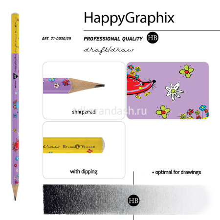 Карандаш чернографитный "Happy Graphix. Ежики" НВ 21-0030/29 от магазина "Карандаш"
