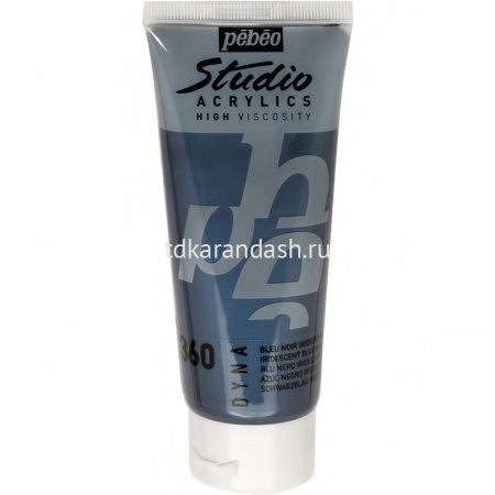Краска акриловая 100мл сине-черная иридисцентная "Studio Acrylics Dyna" 832-360