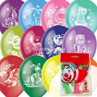 Шар воздушный 30см(12") Пастель+Декоратор Веселый зоопарк 2ст. 6041083 от магазина "Карандаш"