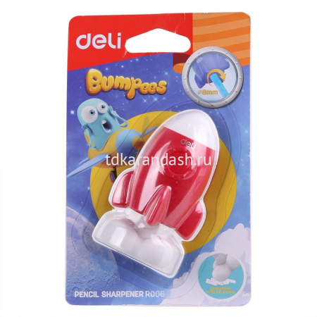Точилка 1 отв. "Rocket. Bumpees" с ластиком, пластик, 3 цвета ER00601 от магазина "Карандаш"