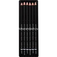 Карандаши угольные 6шт "Sketch&Art" (мягкий, средний, твердый) картон 25-002 от магазина "Карандаш"