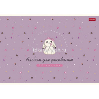 Альбом для рисования А4 20л "Милашка Банни" на скобе ламинация Soft-touch 5 дизайнов 091474 от магазина "Карандаш"