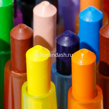 Мелки восковые 12 цветов "Color kids" 10ммх165мм круглые, поворотный механизм EC223-12 от магазина "Карандаш"