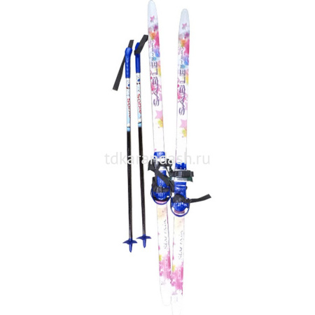 Лыжи детские 130см с палками 100см Комби пластиковые