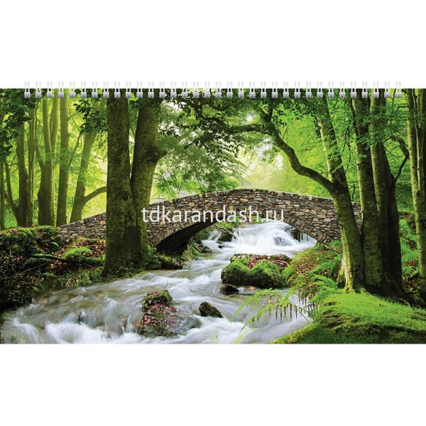 Календарь квартальный 2026 "Водопады" 320х840мм настенный трехблочный, с бегунком 5 постеров 091646 от магазина "Карандаш"