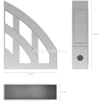 Лоток д/бумаг вертикальный "Office Classic" ширина 7,5см серый, пластик 15120 от магазина "Карандаш"
