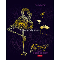 Тетрадь А5 48л клетка "Фламинго" на скобе 3D фольга матовая ламинация 5 дизайнов 063154 от магазина "Карандаш"