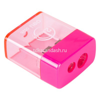 Точилка 2 отв. "Deli" с контейнером, пластик ассорти E0526 от магазина "Карандаш"